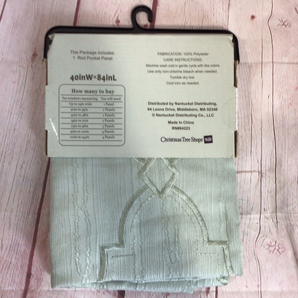 Jacquard Embroidered Rod Curtain Panel - 40” W x 84” L - Picture 3 of 4